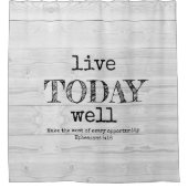 Christelijk LEVEN VANDAAG GOED Rustic Douchegordijn (Voorkant)