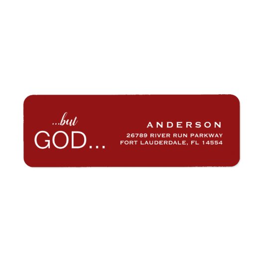 Christelijk "...Maar GOD..." Kerstrood adres Etiket (Voorkant)