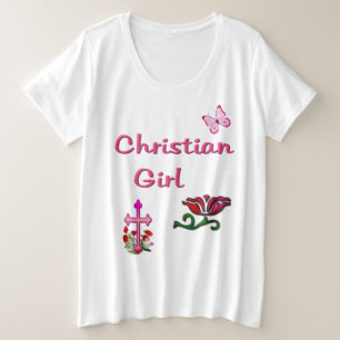 Christelijk Meisje Bijbelvers Grote Maat T-shirt