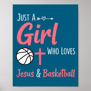 Christelijk Meisje Houdt van Jezus Basketbal Chris Poster