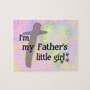 Christelijk meisje Puzzle met roze en gele harten Legpuzzel