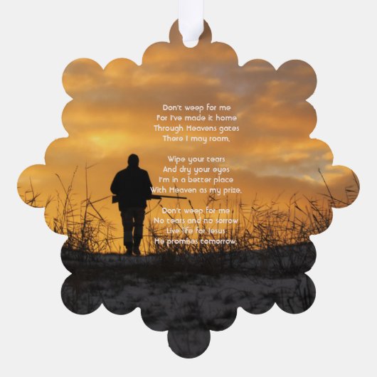 Christelijk Memorial Hunter Jacht Stalking Game Ornament Kaart (Achterkant)