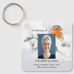 Christelijk memoriekado met Engelse roodborst Sleutelhanger