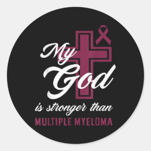 Christelijk mijn God is sterker dan multipel myelo Ronde Sticker