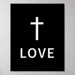 Christelijk Minimaal Kruis Liefde Subtiele Religie Poster