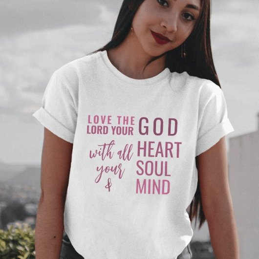 Christelijk Modern Roze Script Bijbelvers T-shirt