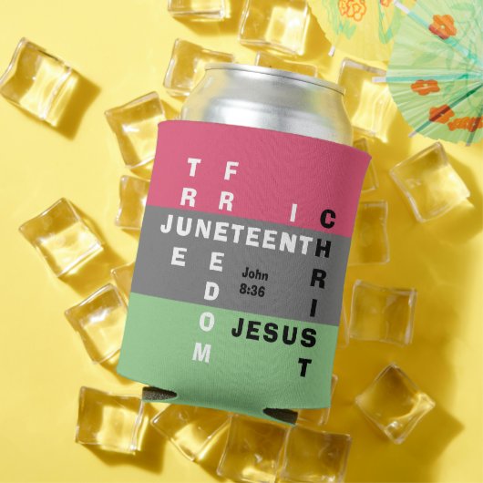 Christelijk monogram JUNETEENTH Blikjeskoeler (Insitu Zomer)