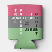Christelijk monogram JUNETEENTH Blikjeskoeler (Achterkant)