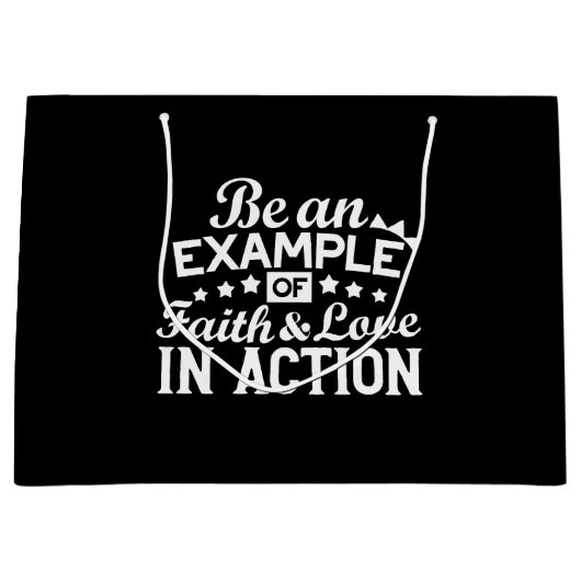 Christelijk motiveringsontwerp - geloof, liefde en groot cadeauzakje (Voorkant)