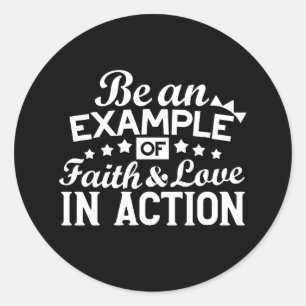 Christelijk motiveringsontwerp - geloof, liefde en ronde sticker