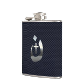 Christelijk Nazarene symbool op Navy Blue Heupfles (Links)