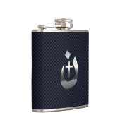 Christelijk Nazarene symbool op Navy Blue Heupfles (Rechts)