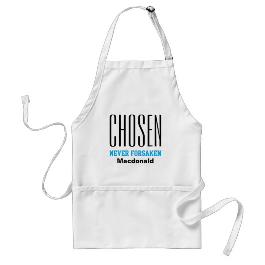Christelijk NEVER FORSAKEN Inspirerend Black Standaard Schort (Voorkant)