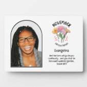 Christelijk NOVEMBER Geboortemaand Bloem NAAM FOTO Fotoplaat (voorkant)