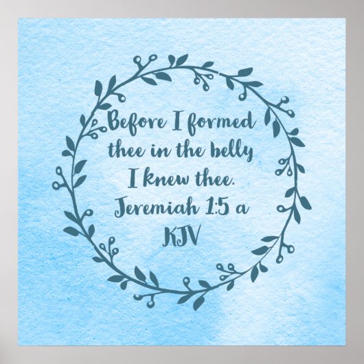 Christelijk Nursery Decor - Jeremiah 1:5 a poster (Voorkant)