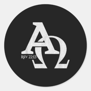 Christelijk ontwerp - Alpha en Omega De Griekse Le Ronde Sticker