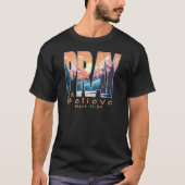 Christelijk ontwerp 'Bid en geloof' T-shirt (Voorkant)