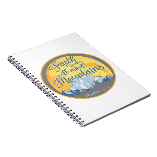 Christelijk ontwerp 'Geloof verzet bergen' Notitieboek (Rechterzijde)