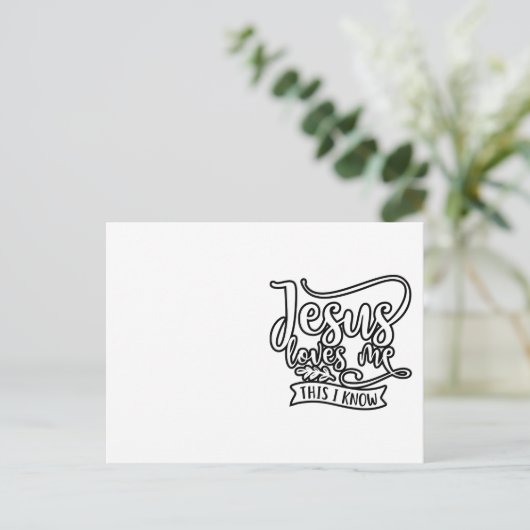 Christelijk ontwerp Jezus houdt van mij. Dat weet Briefkaart (Staand voorkant)