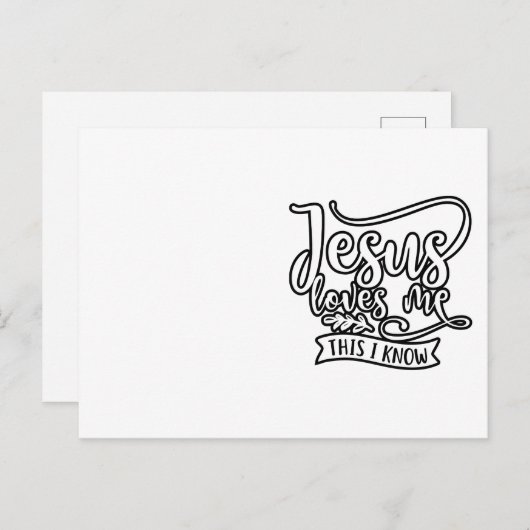 Christelijk ontwerp Jezus houdt van mij. Dat weet Briefkaart (Voorkant / Achterkant)
