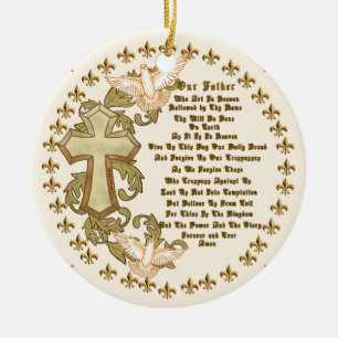 Christelijk Onze Vader-sieraad Keramisch Ornament