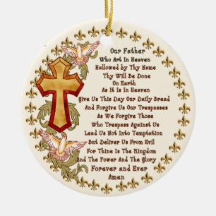 Christelijk Onze Vader Sierad Keramisch Ornament