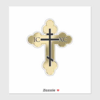 Christelijk-orthodox kruis sticker