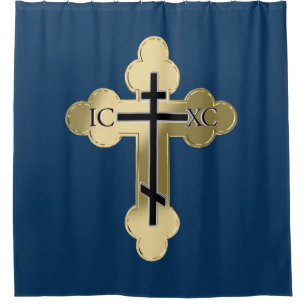 Christelijk orthodoxe kruis douchegordijn
