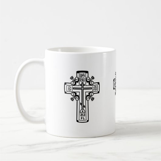 Christelijk orthodoxe kruis koffiemok (Links)