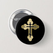 Christelijk orthodoxe kruis ronde button 5,7 cm (Voorkant /achterkant)