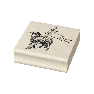 Christelijk Pascal Lamb / Agnus Dei (geen wolken) Rubberstempel