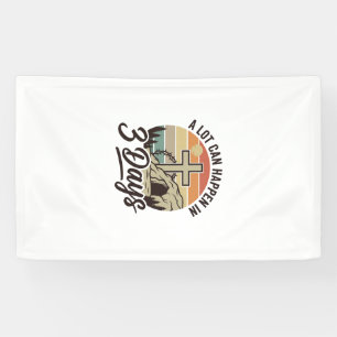 Christelijk Pasen 3 Dagen Retro Kruis Cave T-Shirt Spandoek