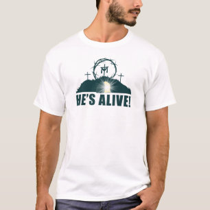 Christelijk Pasen Pasen Jezus Lege Graf & Kruis T-shirt
