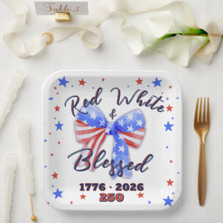 Christelijk Patriottisch Amerika 250 Feest Papieren Bordje