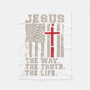 Christelijk Patriottische Jezus Weg Waarheid Leven Fleece Deken