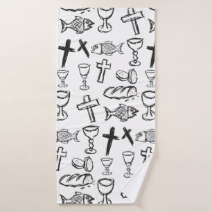 Christelijk patroon badhanddoek