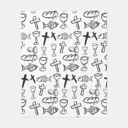 Christelijk patroon fleece deken (Voorkant)