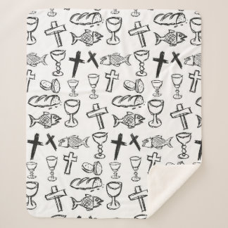 Christelijk patroon sherpa deken