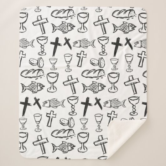 Christelijk patroon sherpa deken (Voorkant)