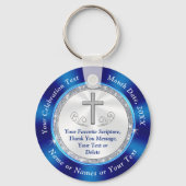 Christelijk, persoonlijk gepersonaliseerd, kerkvoo sleutelhanger (Voorkant)