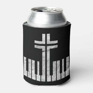 Christelijk pianodwarstoetsenbord Pianist God Jezu Blikjeskoeler