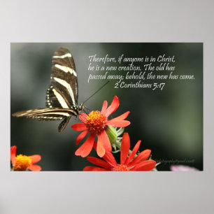 Christelijk Poster - vlinder - nieuwe creatie