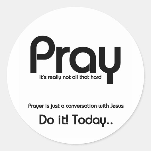 Christelijk Pray Ronde Sticker (Voorkant)