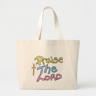Christelijk ‘Prijs de HEER’ met kruis Grote Tote Bag