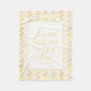 Christelijk Psalm Pastel Blad Patroon Fleece Deken