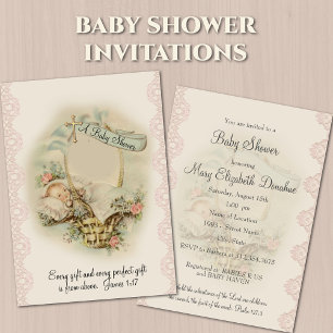 Christelijk religieus Baby shower Kaart