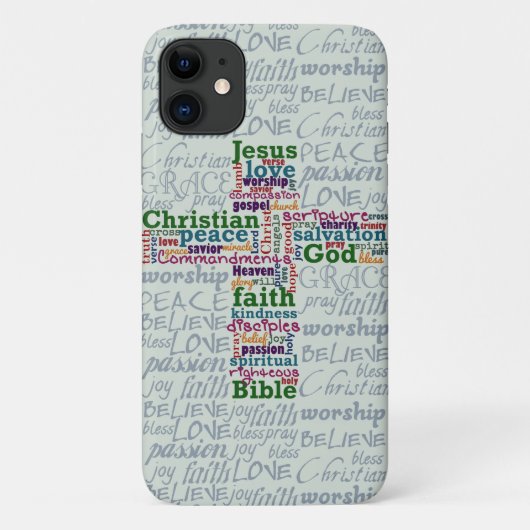 Christelijk Religieus Word Art Cross Case-Mate iPhone Case (Achterkant)