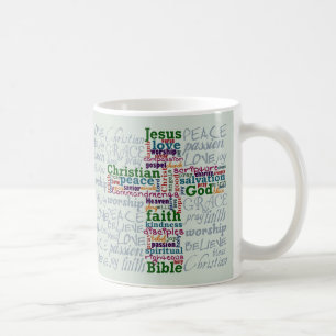 Christelijk Religieus Word Art Cross Koffiemok