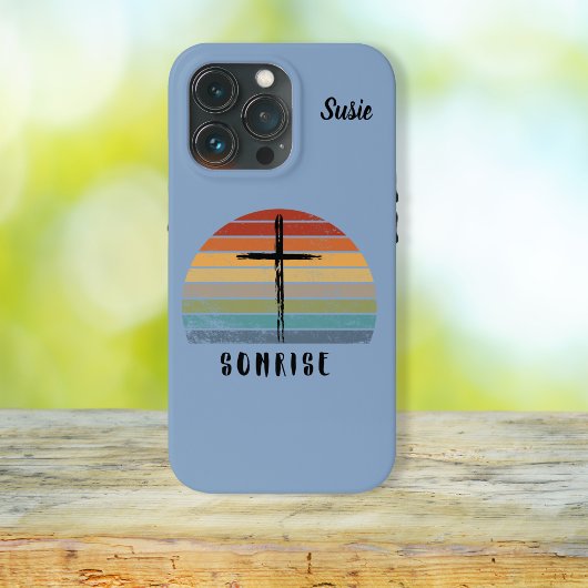 Christelijk Retro Sunrise Watercolo Cross Case-Mate iPhone Case