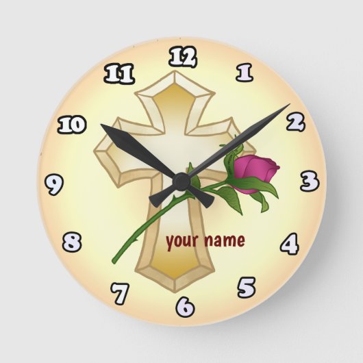 Christelijk roos Cross klok (Voorkant)